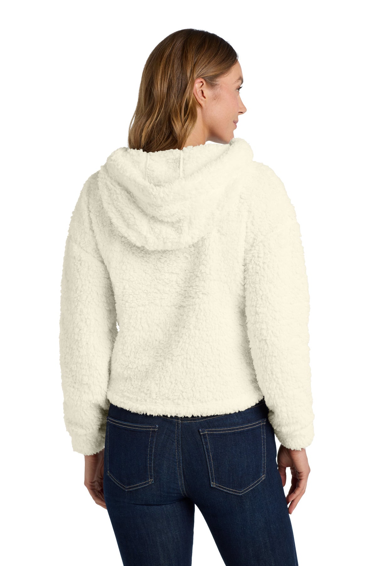 Custom Embroidered Port Authority  Women's Cozy Fleece Hoodie. L132,Marshmallow