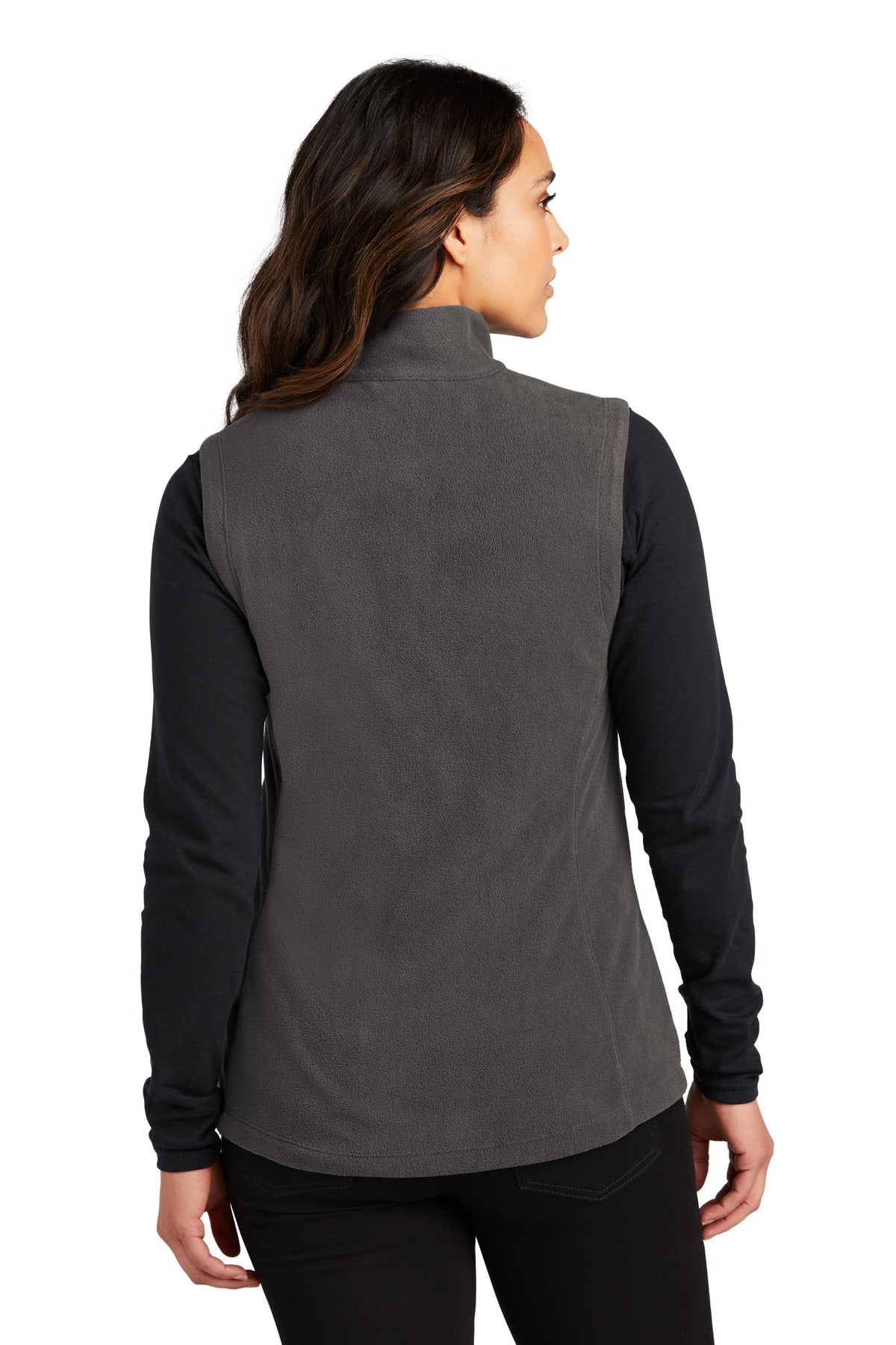 Custom Embroidered Port Authority Women's Accord Microfleece Vest L152,Pewter