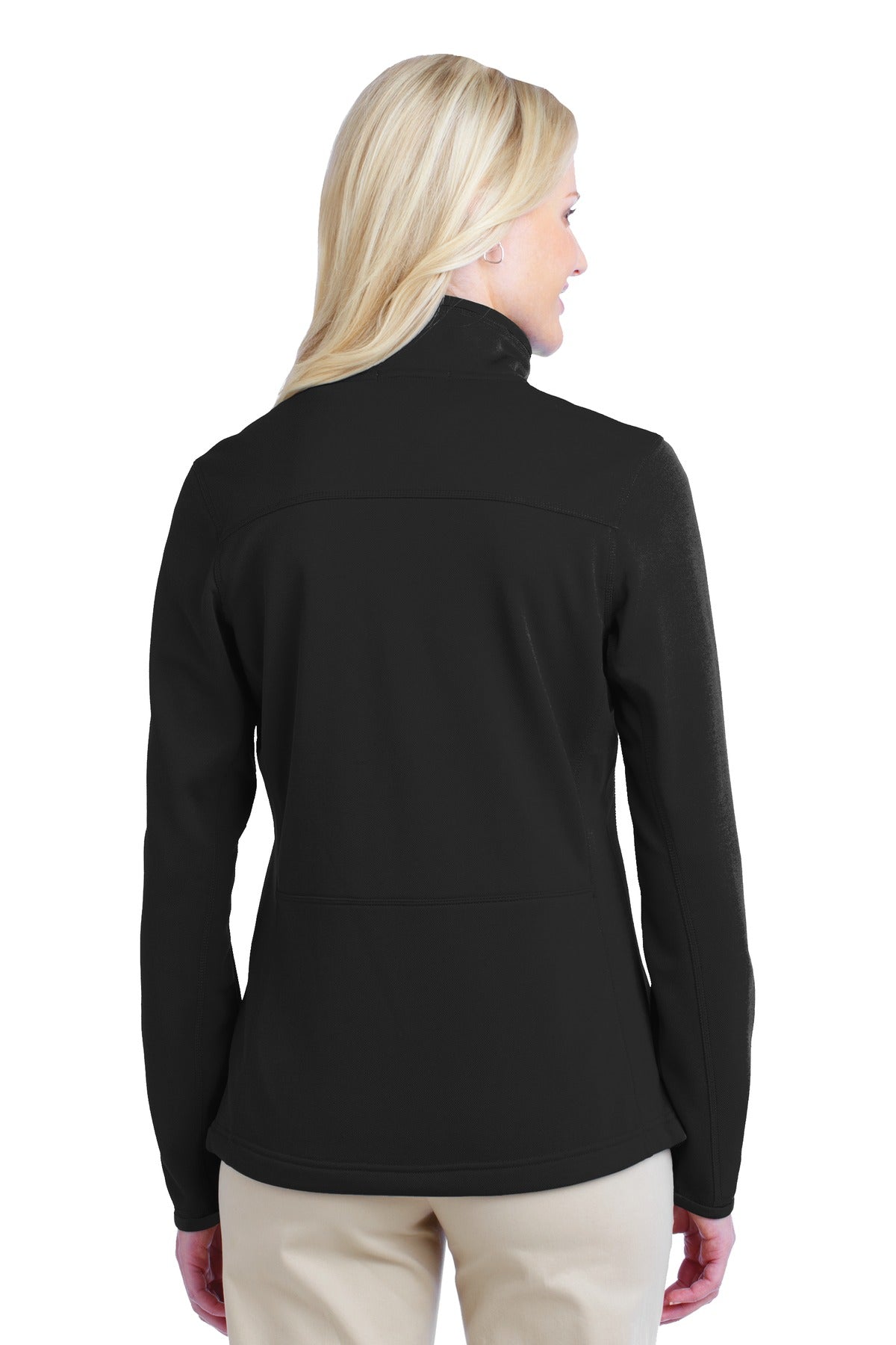 Custom Embroidered Port Authority Women's Pique Fleece Jacket. L222,Black