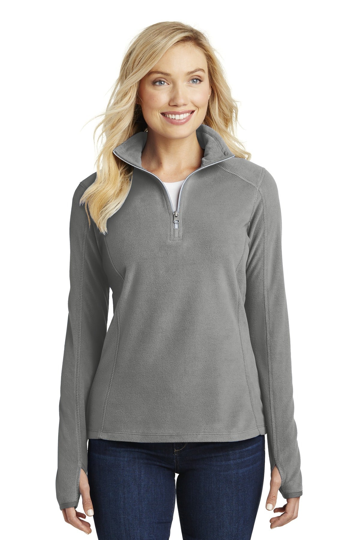 Custom Embroidered Port Authority Outerwear in Pearl Grey