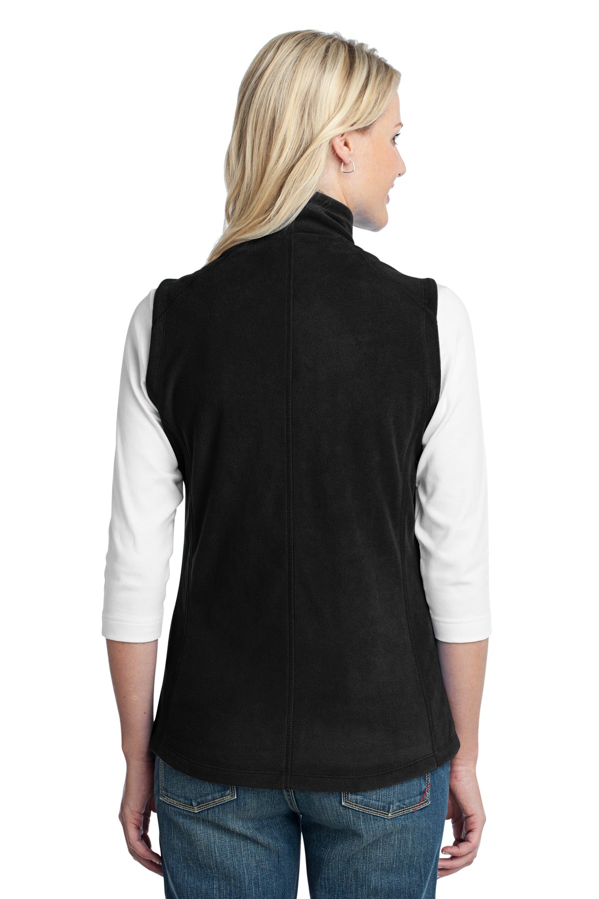 Custom Embroidered Port Authority Women's Microfleece Vest. L226,Black