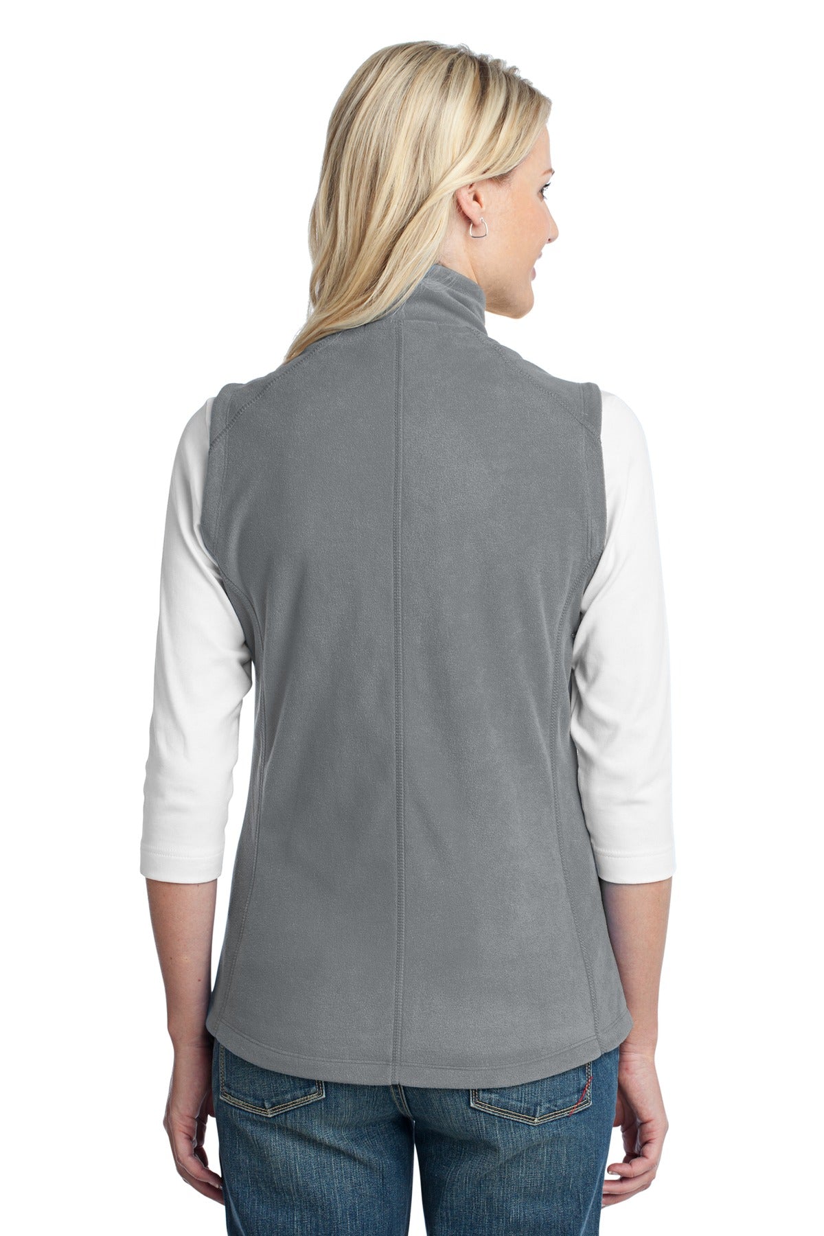 Custom Embroidered Port Authority Women's Microfleece Vest. L226,Pearl Grey