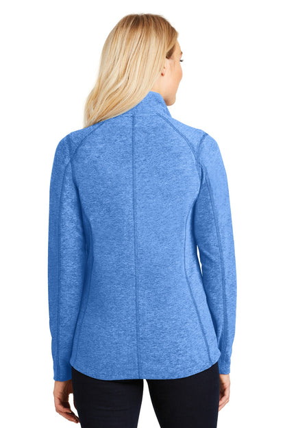 Custom Embroidered Port Authority Women's Heather Microfleece Full-Zip Jacket. L235,Light Royal Heather