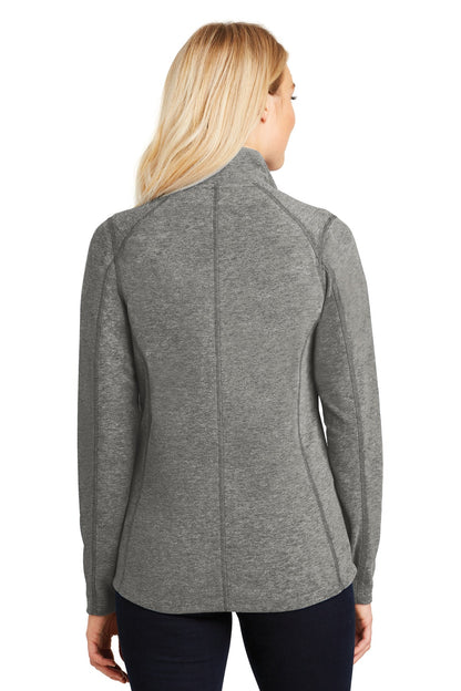 Custom Embroidered Port Authority Women's Heather Microfleece Full-Zip Jacket. L235,Pearl Grey Heather
