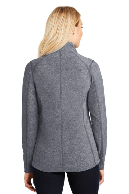 Custom Embroidered Port Authority Women's Heather Microfleece Full-Zip Jacket. L235,True Navy Heather