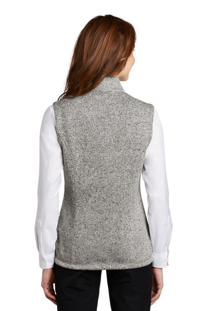 Custom Embroidered Port Authority  Women's Sweater Fleece Vest L236,Grey Heather