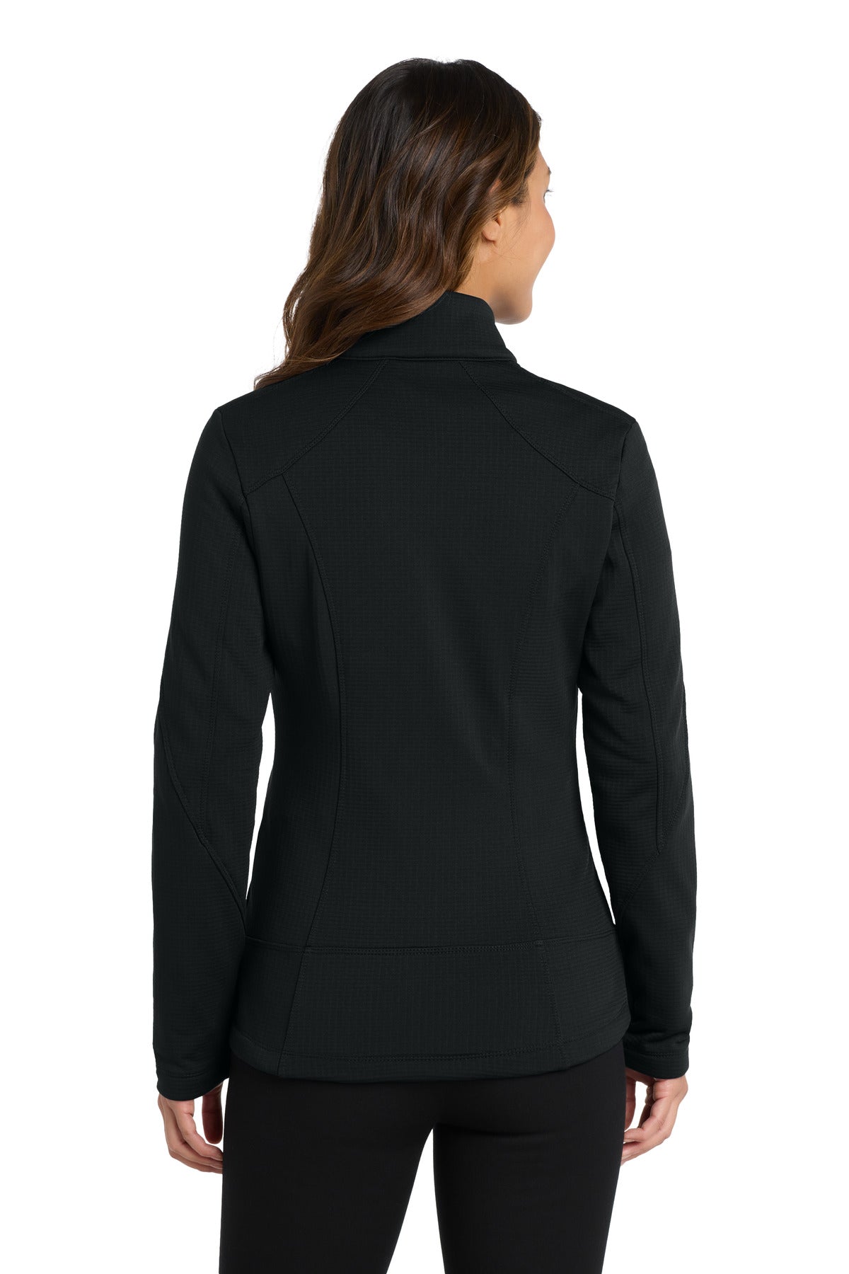 Custom Embroidered Port Authority  Women's Grid Fleece Jacket. L239,Deep Black