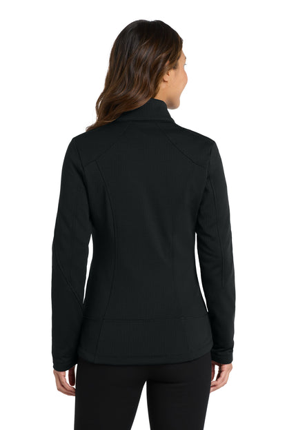 Custom Embroidered Port Authority  Women's Grid Fleece Jacket. L239,Deep Black