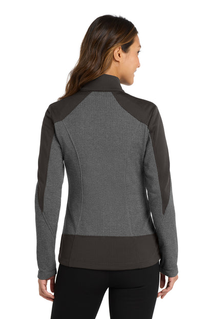 Custom Embroidered Port Authority  Women's Grid Fleece Jacket. L239,Grey Smoke Heather/ Grey Smoke