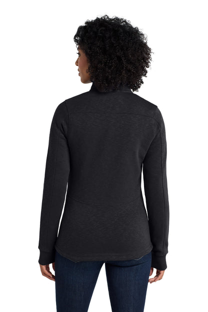 Custom Embroidered Port Authority Women's Slub Fleece Full-Zip Jacket. L293,Black