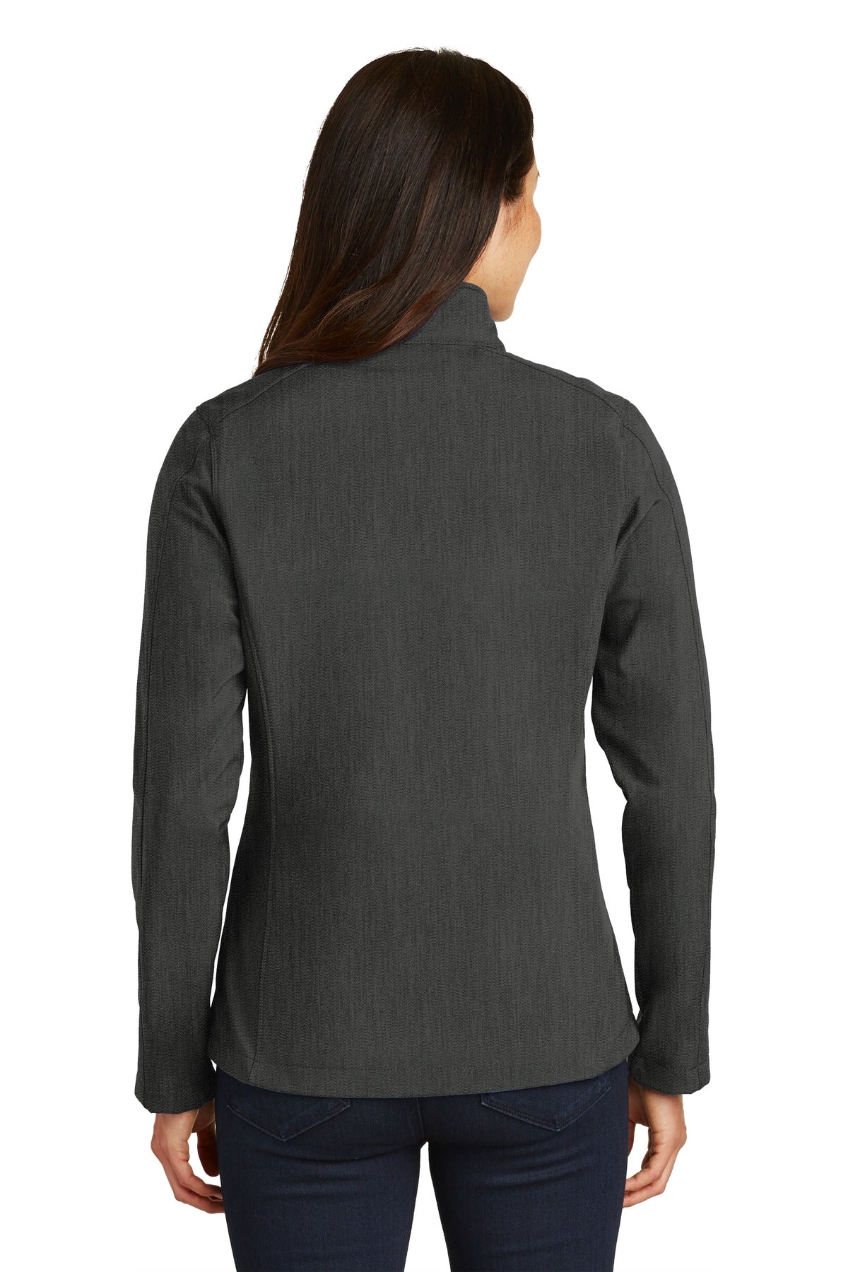 Custom Embroidered Port Authority Women's Core Soft Shell Jacket. L317,Black Charcoal Heather