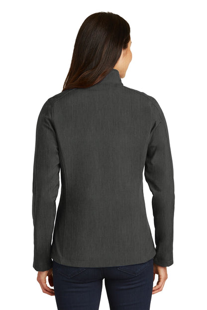 Custom Embroidered Port Authority Women's Core Soft Shell Jacket. L317,Black Charcoal Heather