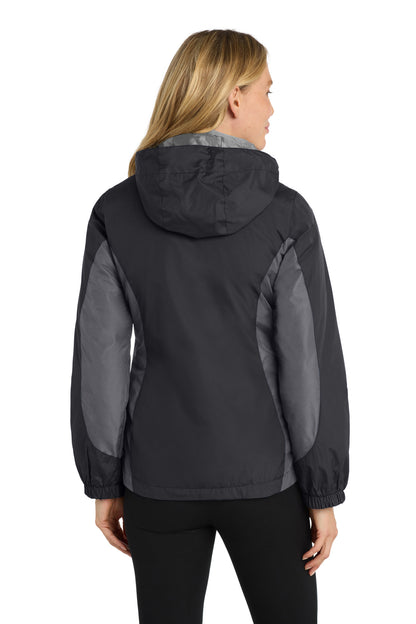 Custom Embroidered Port Authority Women's Colorblock 3-in-1 Jacket. L321,Black/ Magnet/ Signal Red