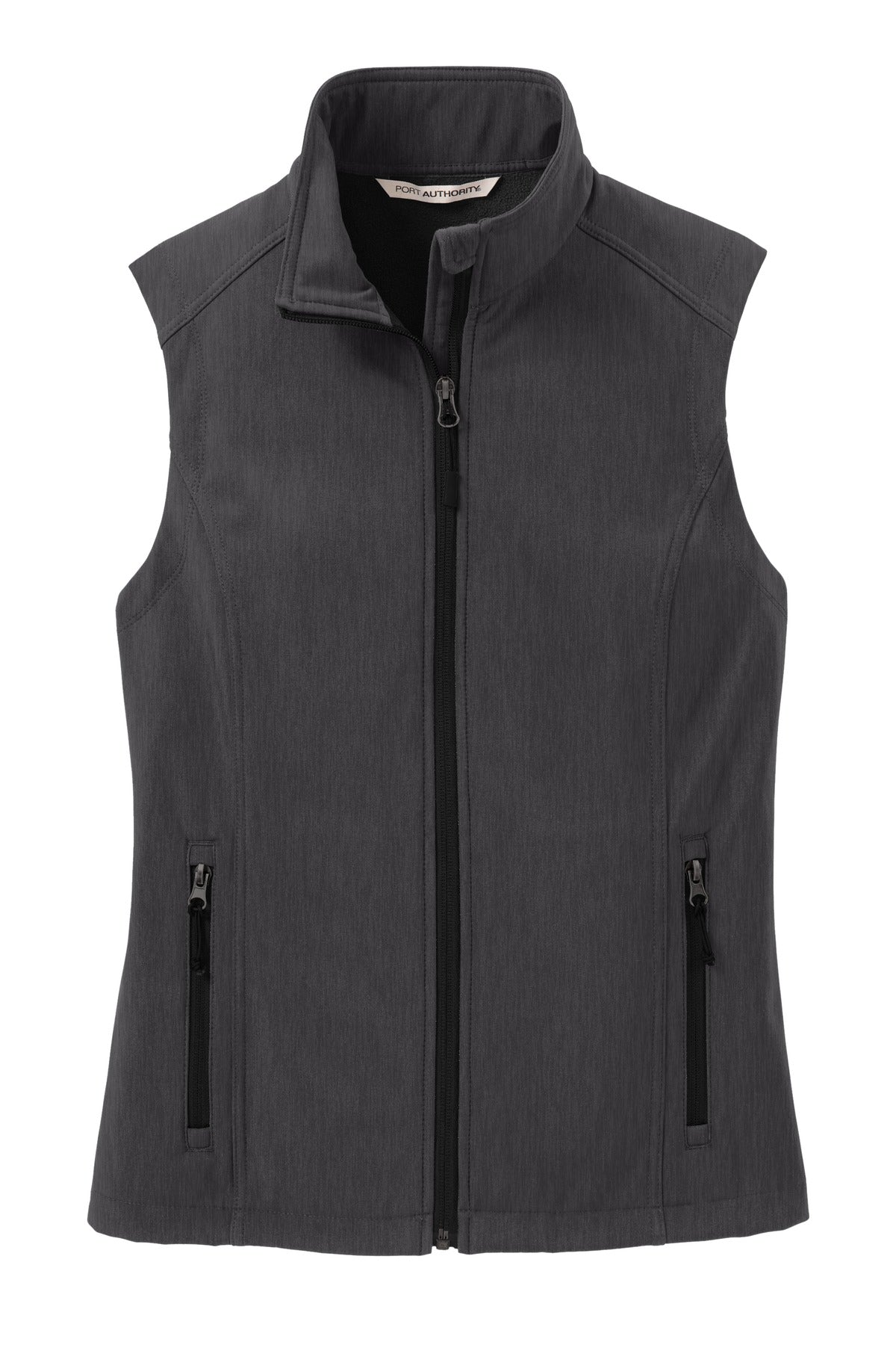 Custom Embroidered Port Authority Outerwear in Black Charcoal Heather