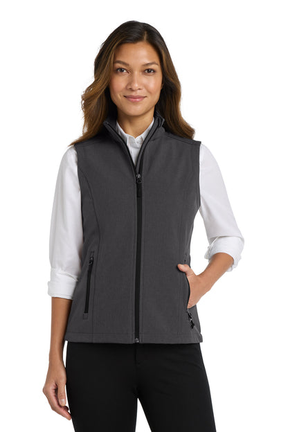 Custom Embroidered Port Authority Outerwear in Black Charcoal Heather