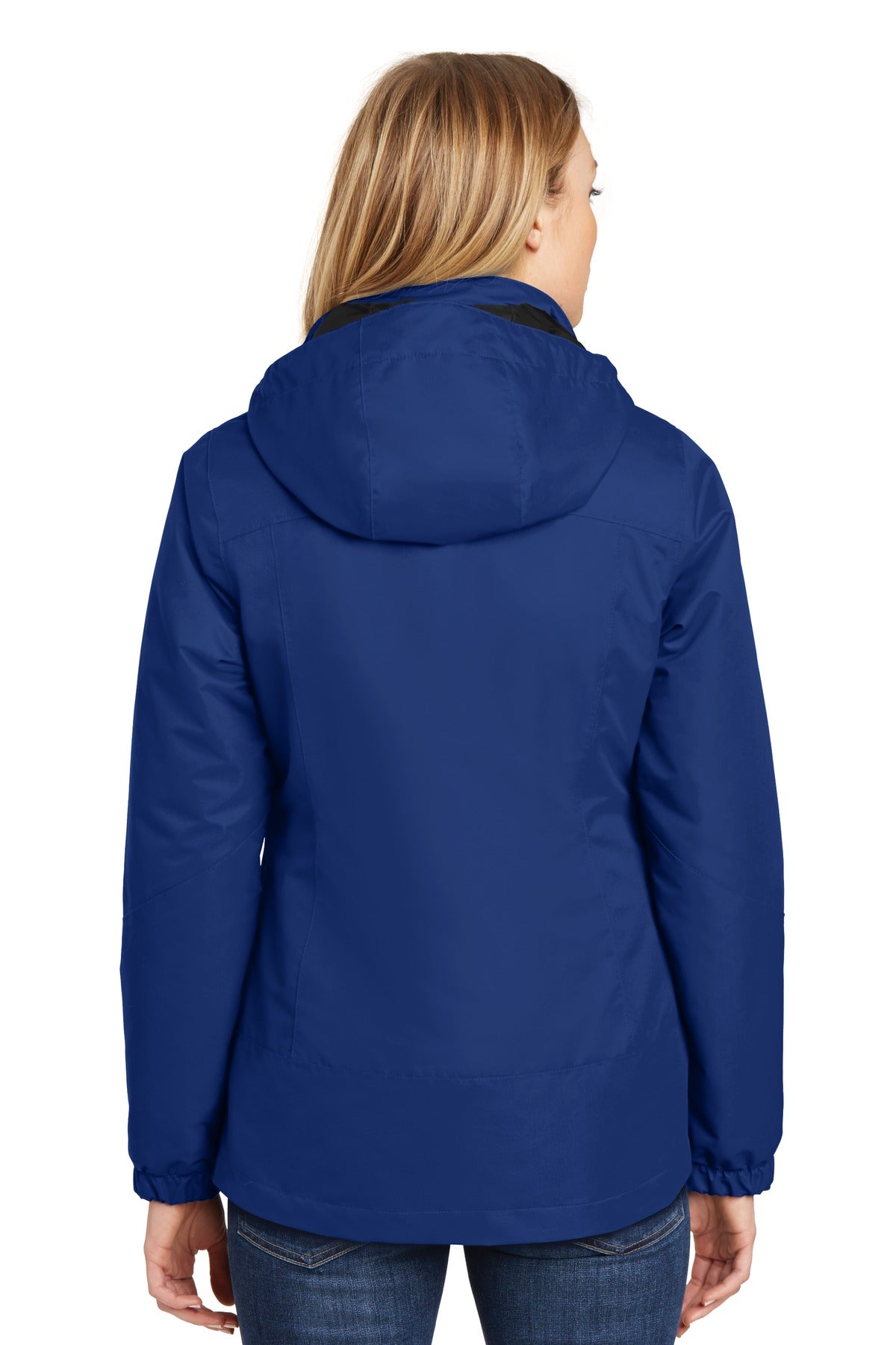Custom Embroidered Port Authority Women's Vortex Waterproof 3-in-1 Jacket. L332,Night Sky Blue/ Black