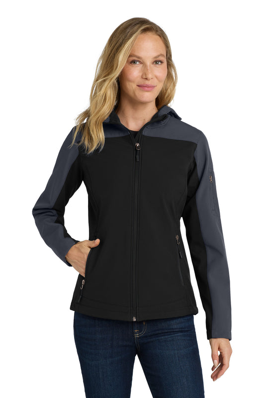 Custom Embroidered Port Authority Outerwear in Black/ Battleship Grey