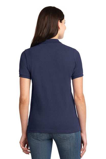 Custom Embroidered Port Authority Women's Heavyweight Cotton Pique Polo.  L420,Navy