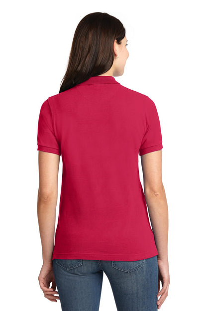 Custom Embroidered Port Authority Women's Heavyweight Cotton Pique Polo.  L420,Red