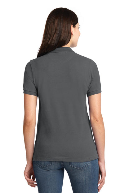 Custom Embroidered Port Authority Women's Heavyweight Cotton Pique Polo.  L420,Steel Grey