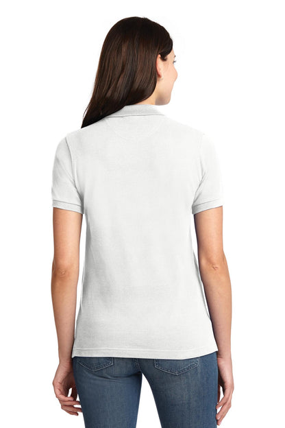 Custom Embroidered Port Authority Women's Heavyweight Cotton Pique Polo.  L420,White