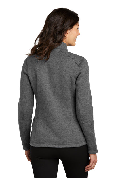 Custom Embroidered Port Authority Women's Arc Sweater Fleece Jacket L428,Grey Smoke Heather