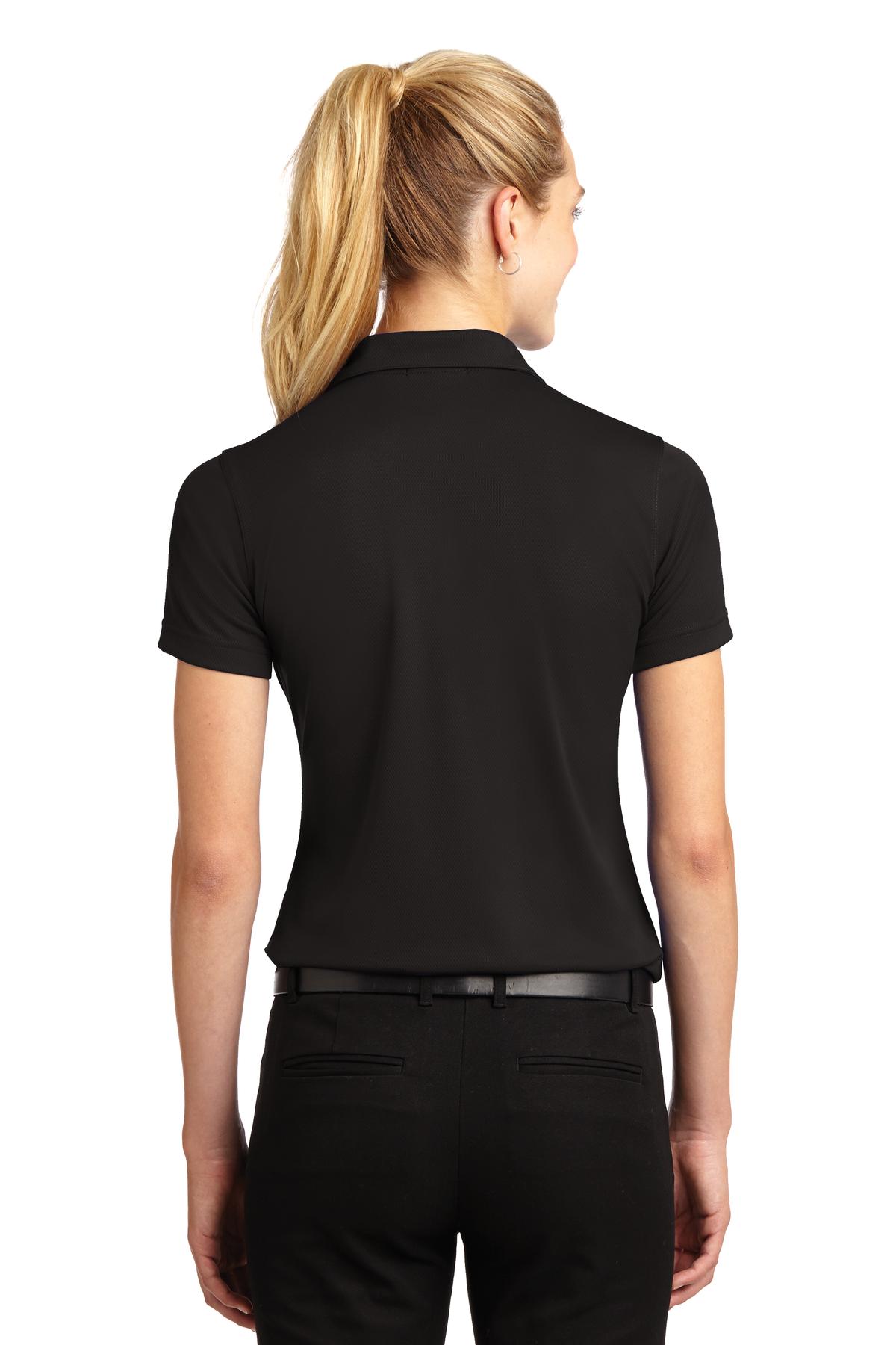 Custom Embroidered Sport-Tek Women's Dri-Mesh V-Neck Polo.  L469,Black