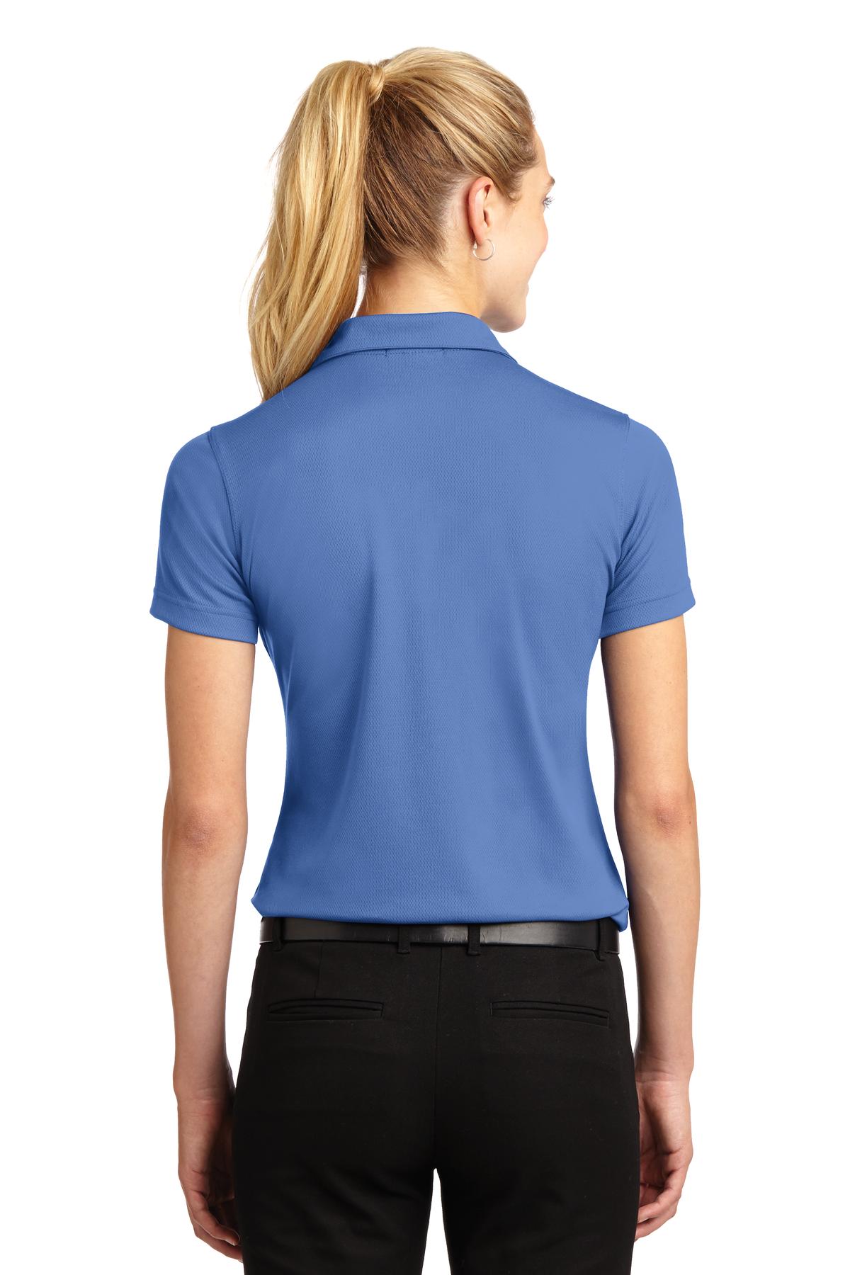 Custom Embroidered Sport-Tek Women's Dri-Mesh V-Neck Polo.  L469,Blueberry