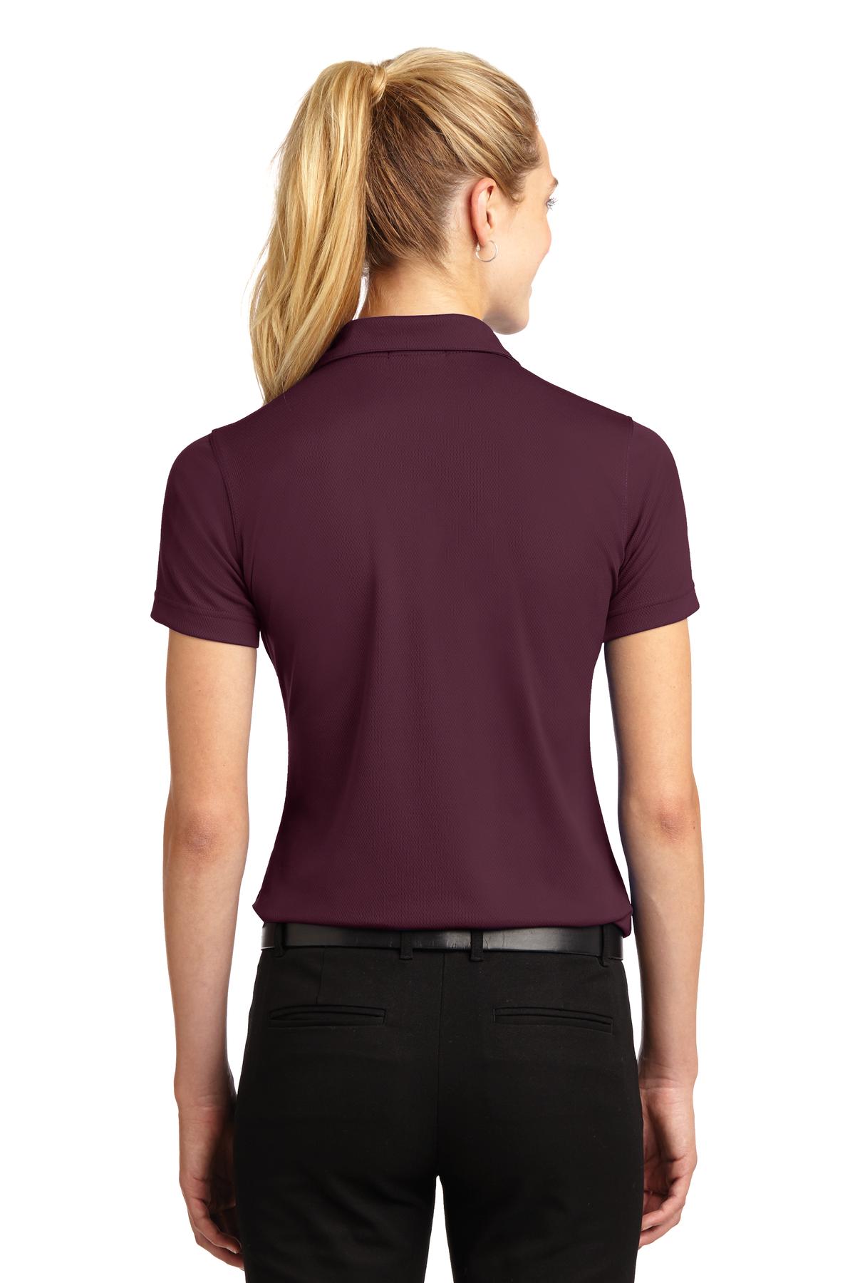 Custom Embroidered Sport-Tek Women's Dri-Mesh V-Neck Polo.  L469,Maroon