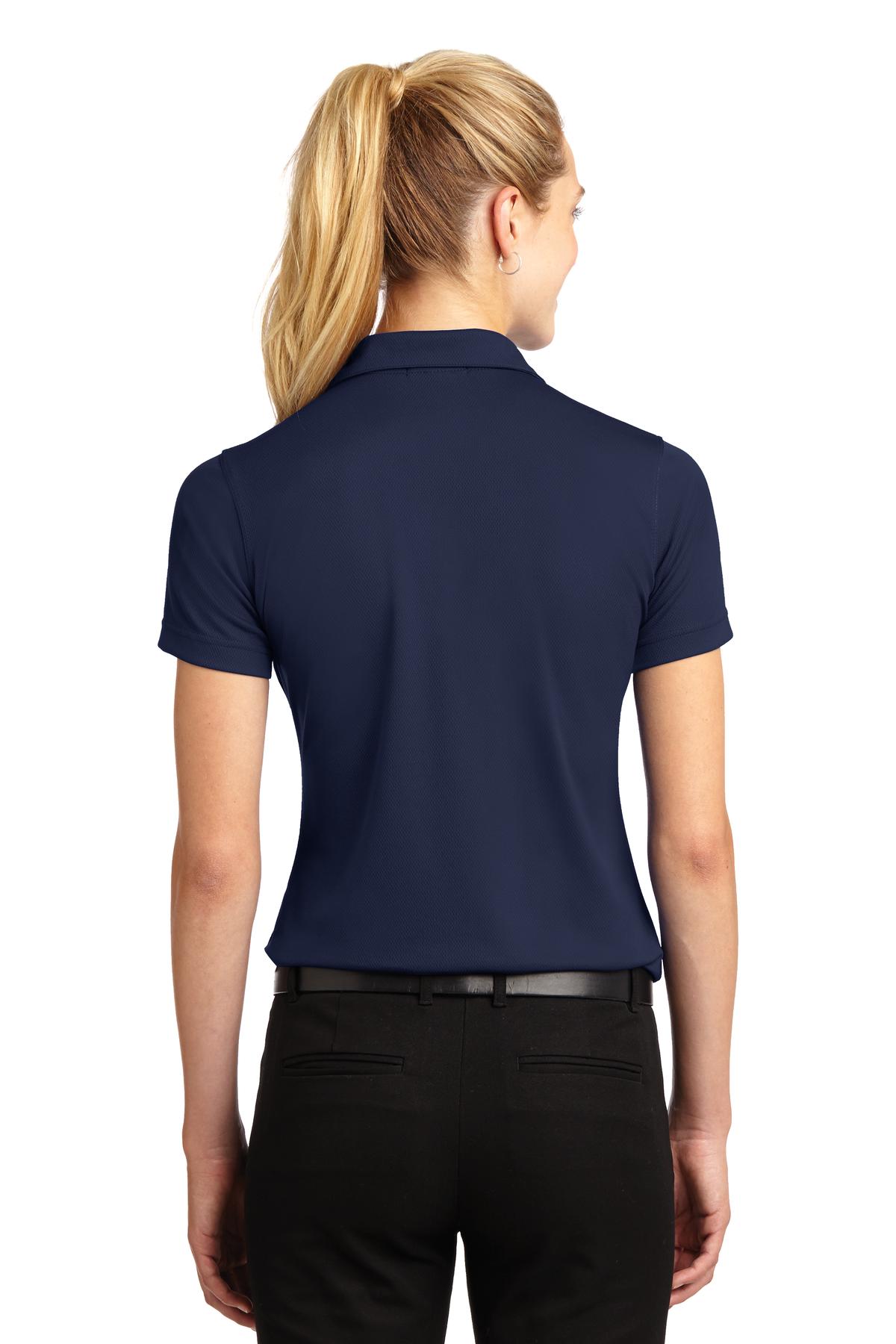 Custom Embroidered Sport-Tek Women's Dri-Mesh V-Neck Polo.  L469,Navy
