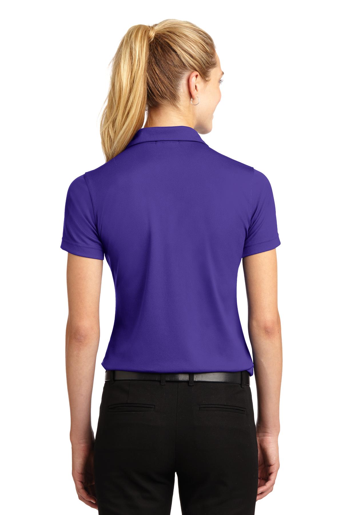 Custom Embroidered Sport-Tek Women's Dri-Mesh V-Neck Polo.  L469,Purple