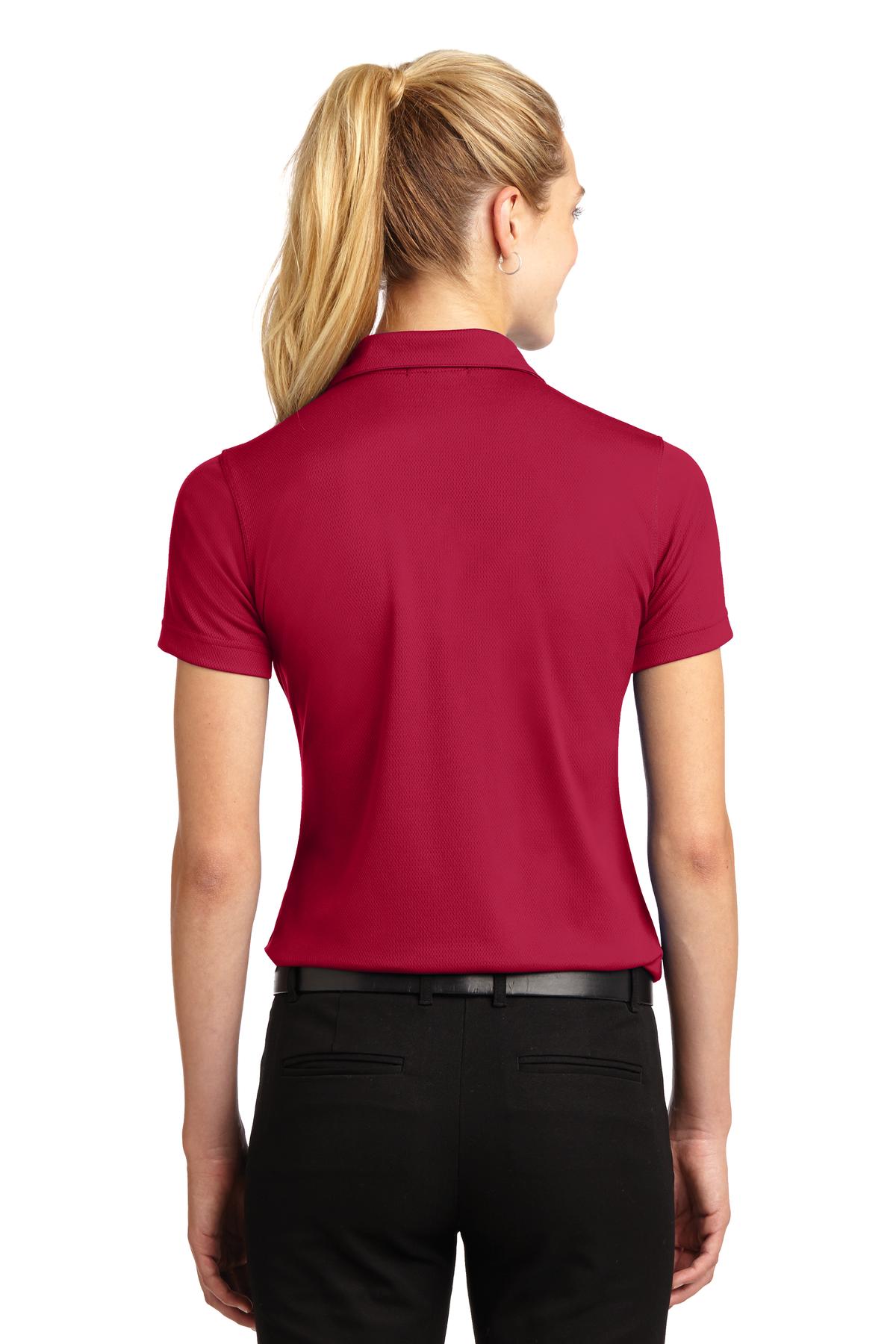 Custom Embroidered Sport-Tek Women's Dri-Mesh V-Neck Polo.  L469,Red