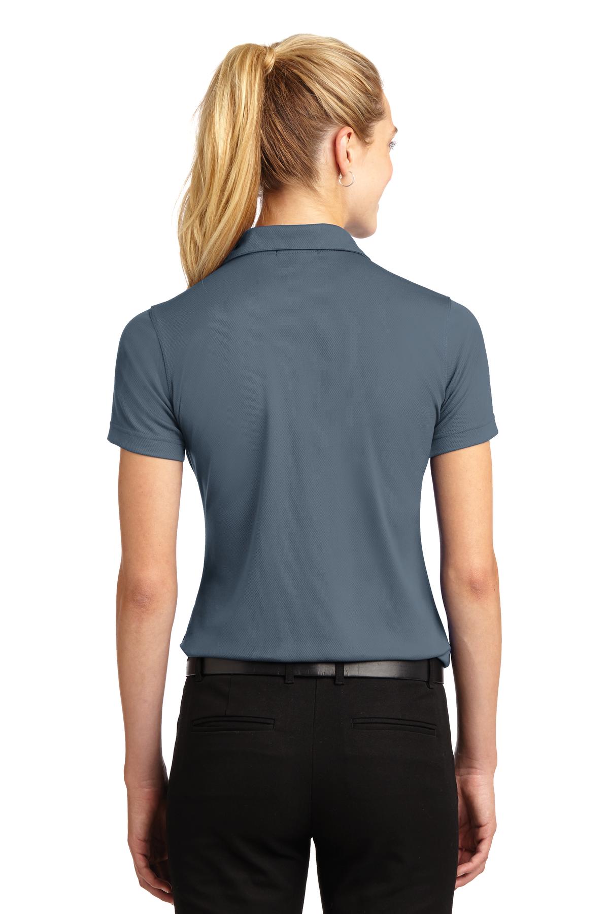 Custom Embroidered Sport-Tek Women's Dri-Mesh V-Neck Polo.  L469,Steel