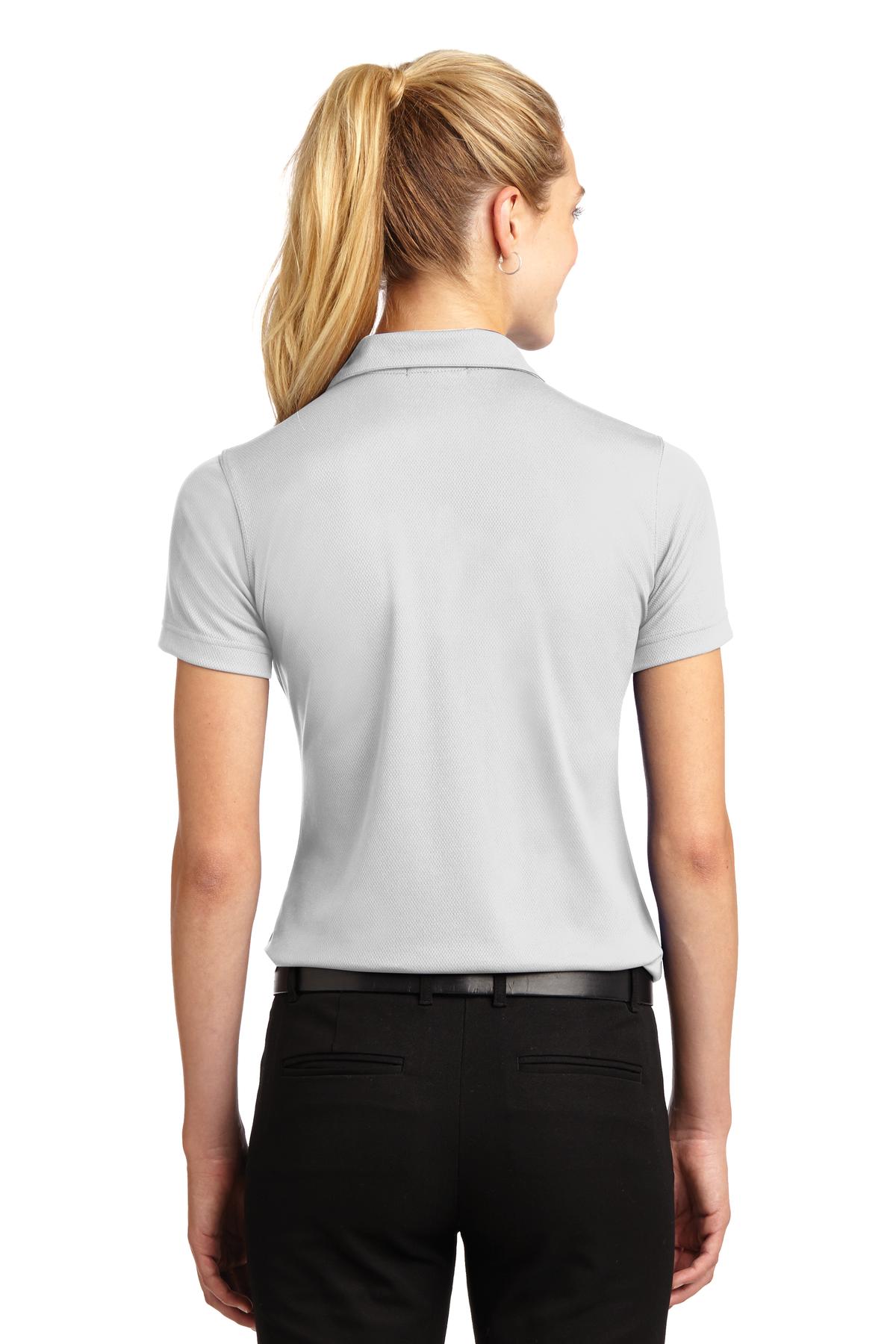 Custom Embroidered Sport-Tek Women's Dri-Mesh V-Neck Polo.  L469,White
