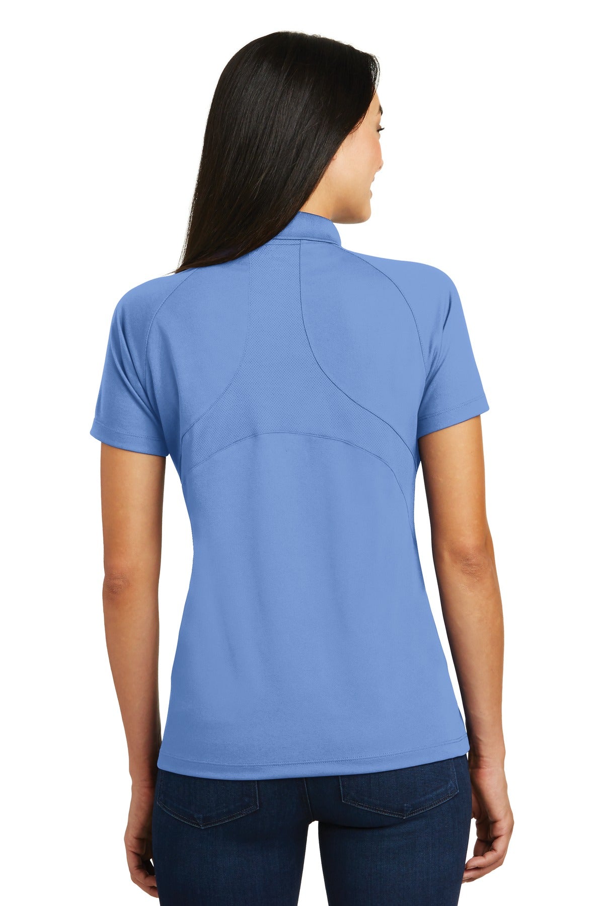 Custom Embroidered Sport-Tek Women's Dri-Mesh Pro Polo. L474,Carolina Blue
