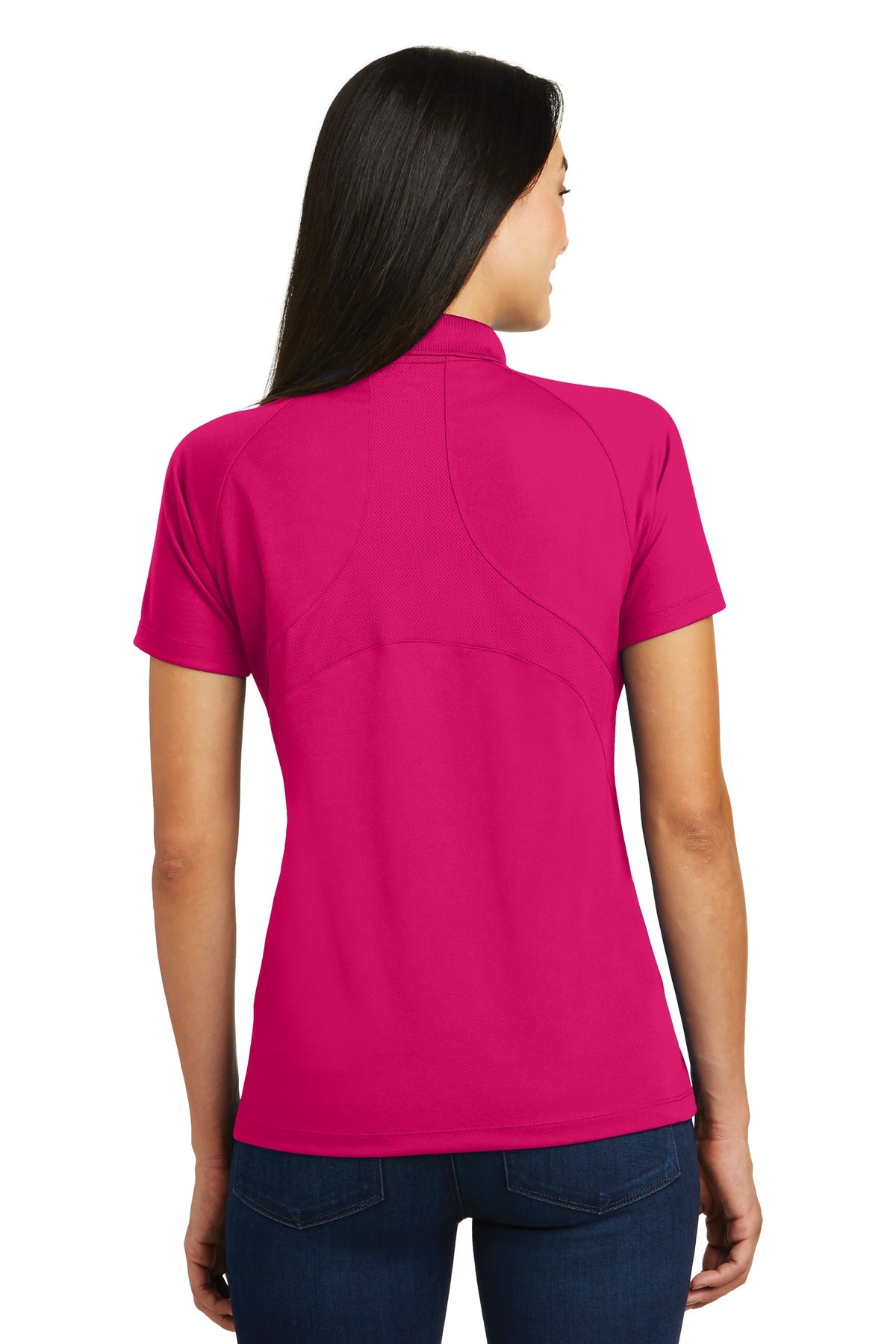 Custom Embroidered Sport-Tek Women's Dri-Mesh Pro Polo. L474,Pink Raspberry