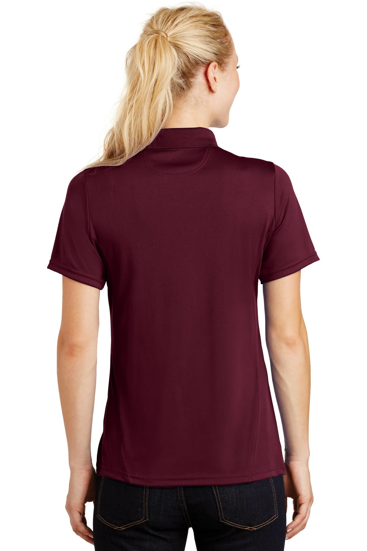Custom Embroidered Sport-Tek Women's Dry Zone Raglan Accent Polo. L475,Maroon