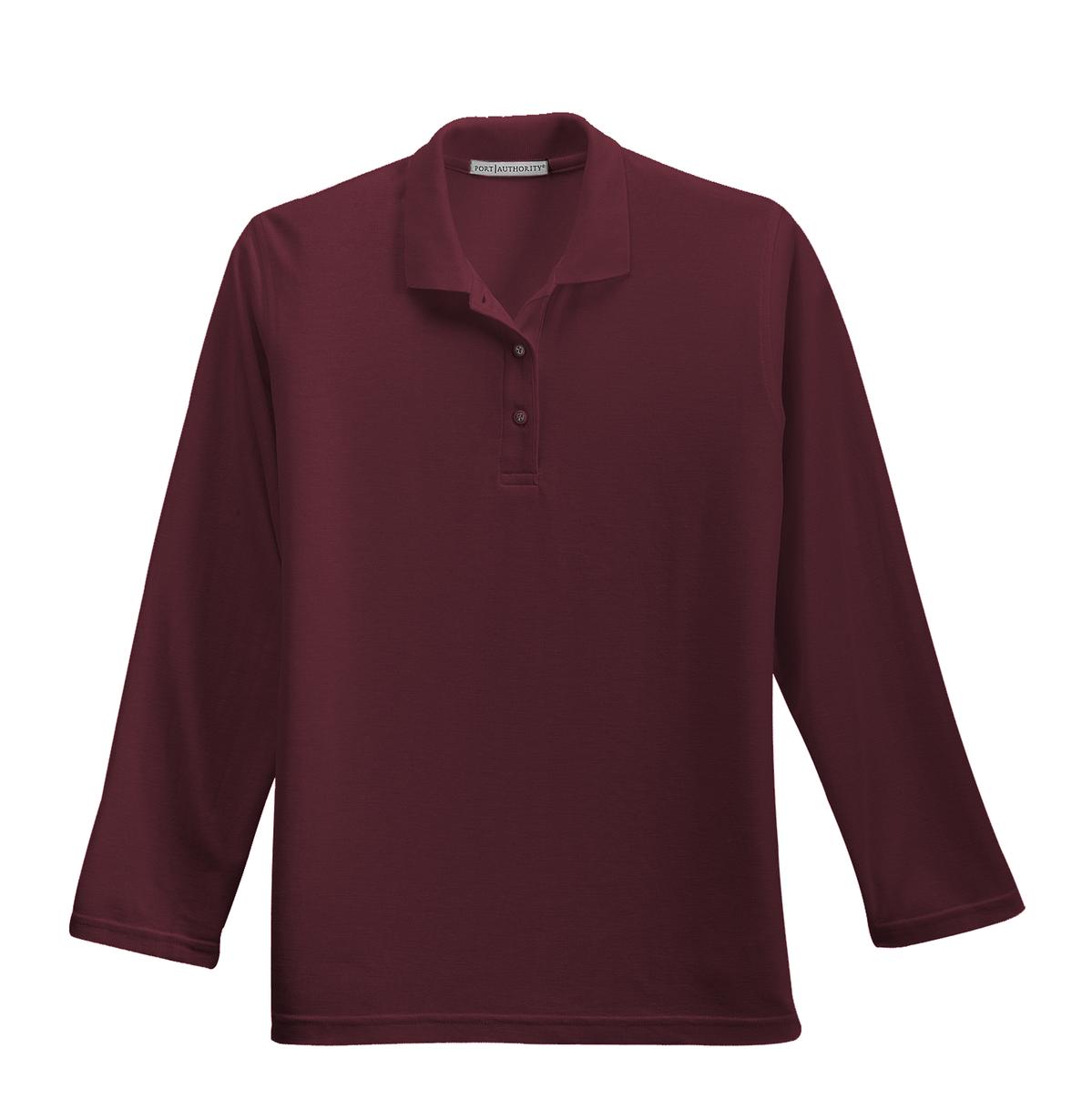 Port Authority Women's Silk Touch Long Sleeve Polo.  L500LS
