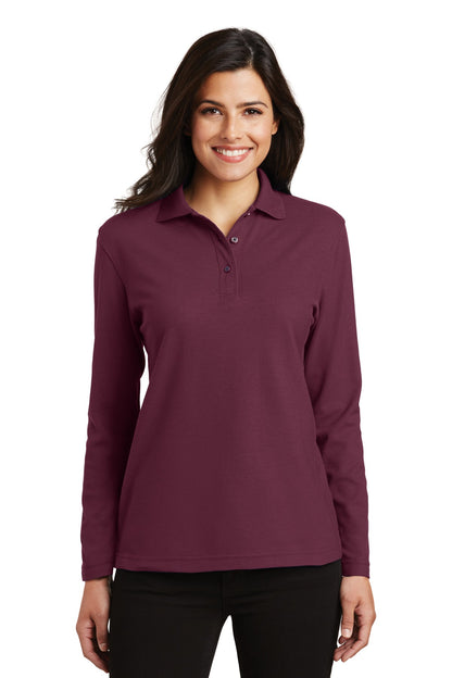 Port Authority Women's Silk Touch Long Sleeve Polo.  L500LS