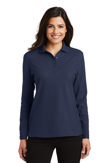 Port Authority Women's Silk Touch Long Sleeve Polo.  L500LS