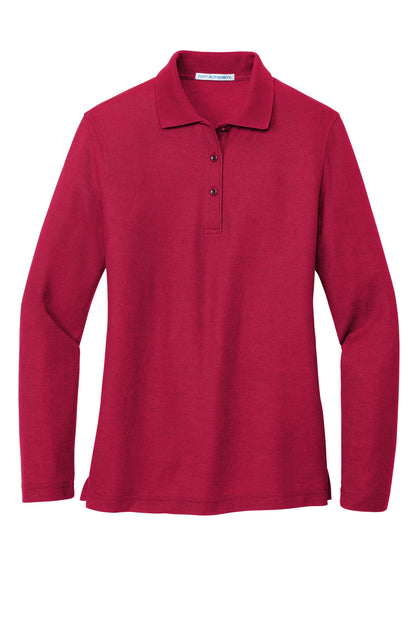 Port Authority Women's Silk Touch Long Sleeve Polo.  L500LS