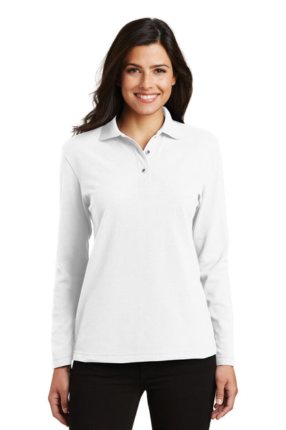 Port Authority Women's Silk Touch Long Sleeve Polo.  L500LS