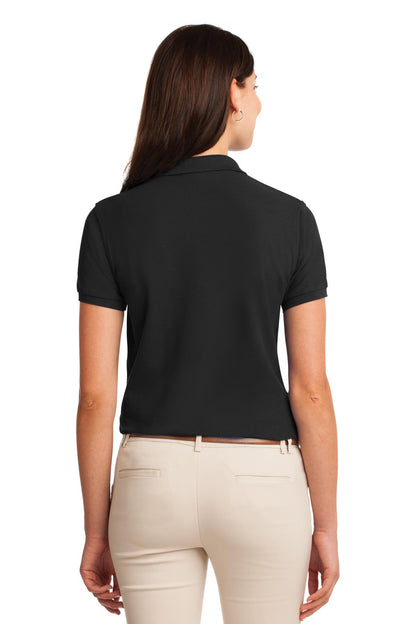 Custom Embroidered Port Authority Women's Silk Touch Polo.  L500,Black