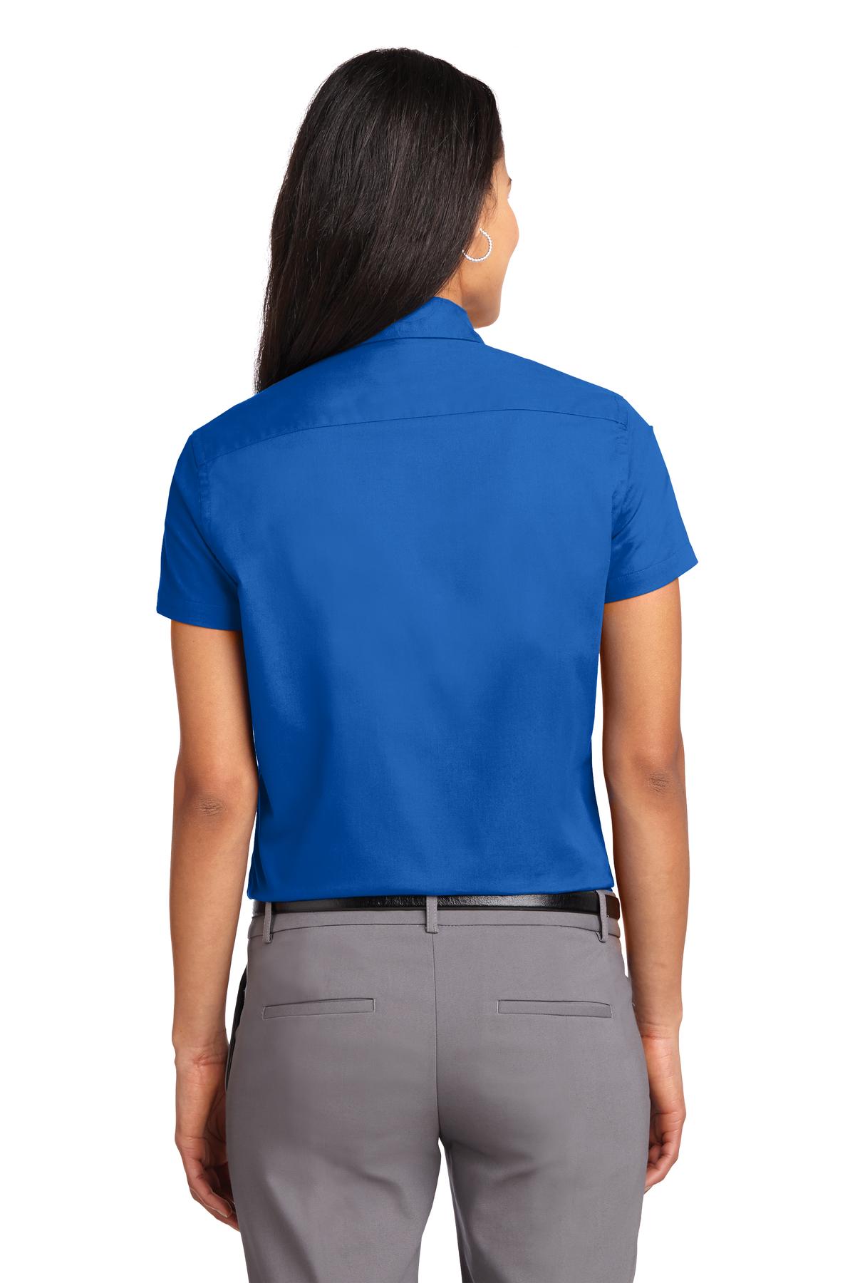 Custom Embroidered Port Authority Women's Short Sleeve Easy Care  Shirt.  L508,Strong Blue