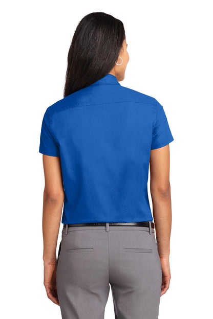 Custom Embroidered Port Authority Women's Short Sleeve Easy Care  Shirt.  L508,Strong Blue