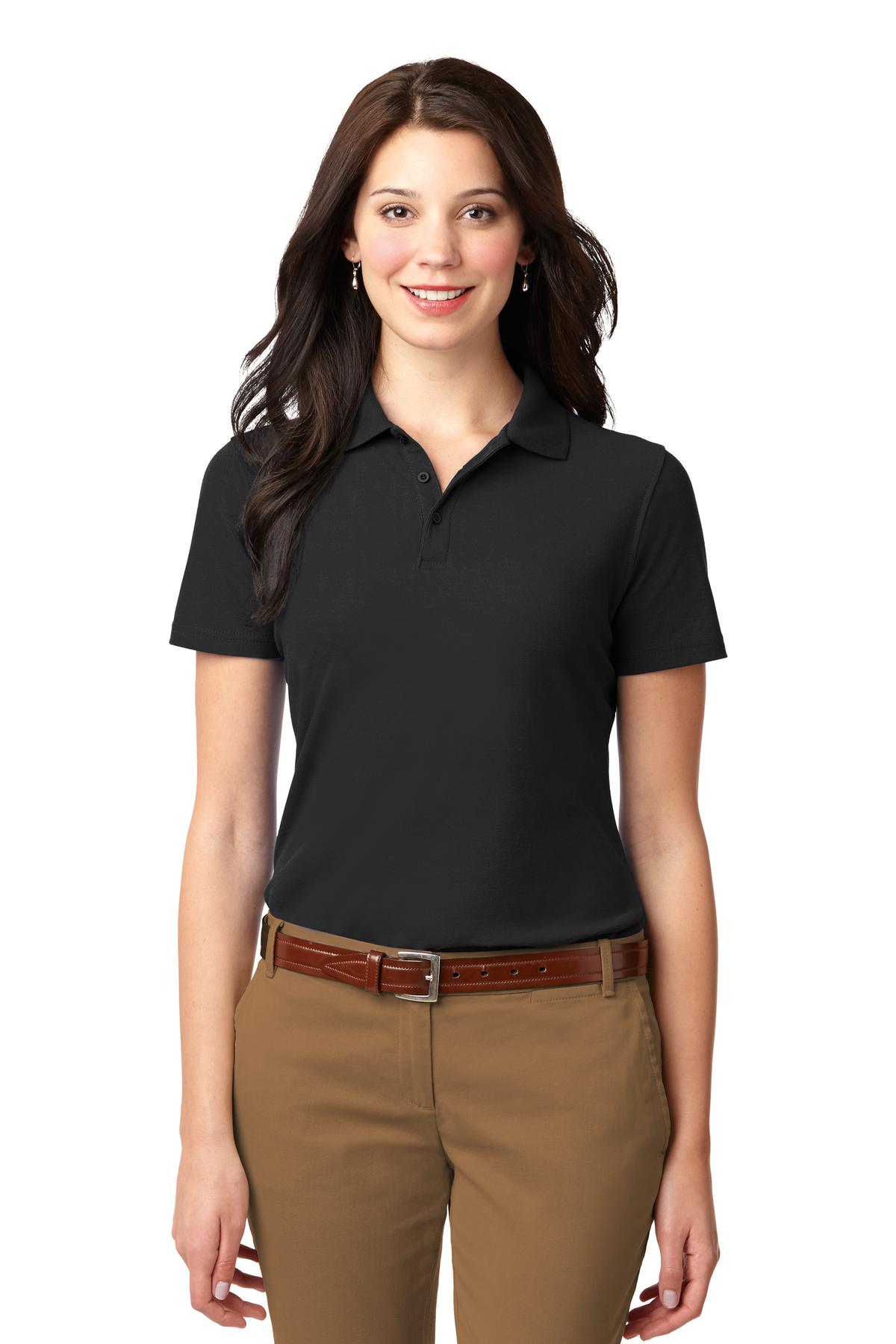 Custom Embroidered Port Authority Polos/Knits in Black
