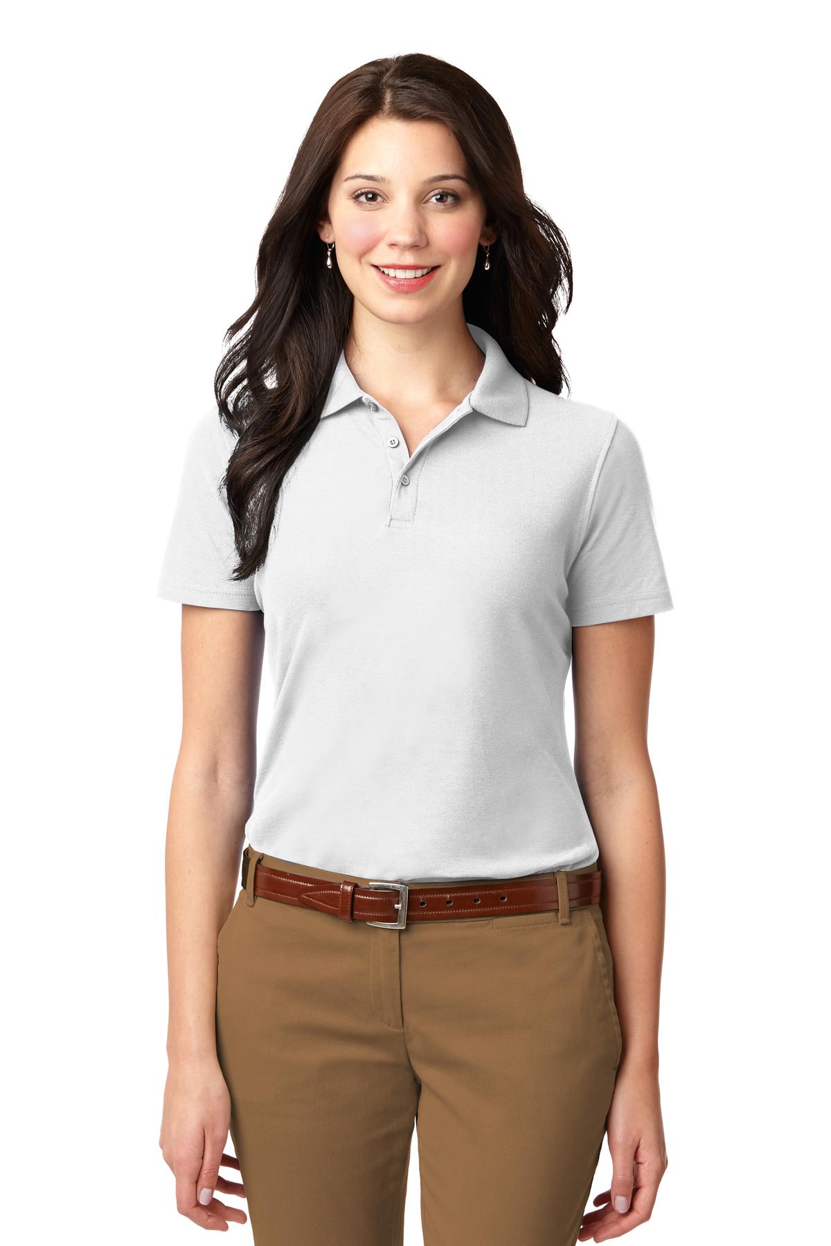 Custom Embroidered Port Authority Polos/Knits in White