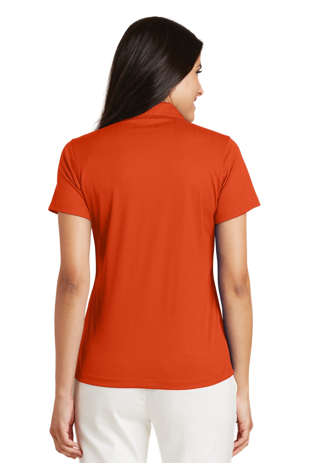Custom Embroidered Port Authority Women's Performance Fine Jacquard Polo. L528,Autumn Orange
