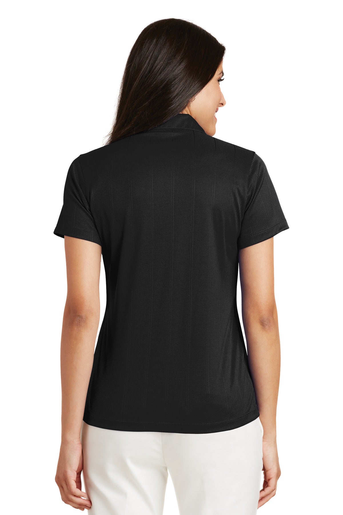 Custom Embroidered Port Authority Women's Performance Fine Jacquard Polo. L528,Black