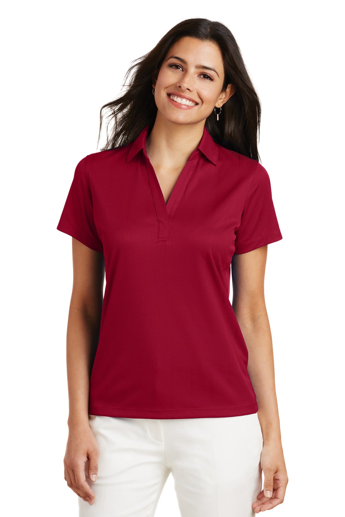 Custom Embroidered Port Authority Polos/Knits in Rich Red